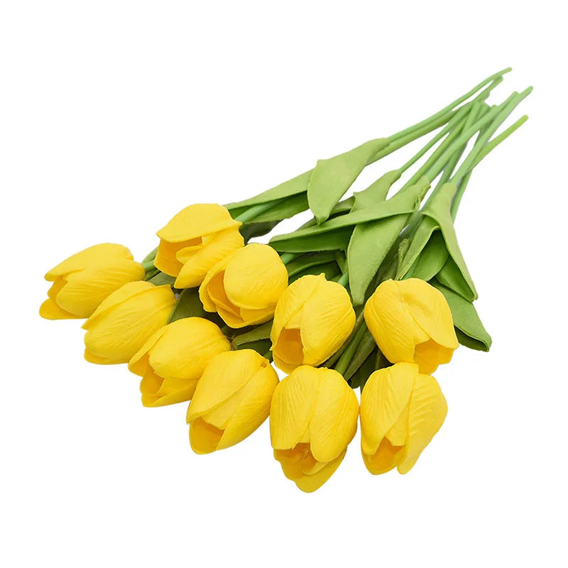 10PCS Tulip Artificial Flowers, Real Touch