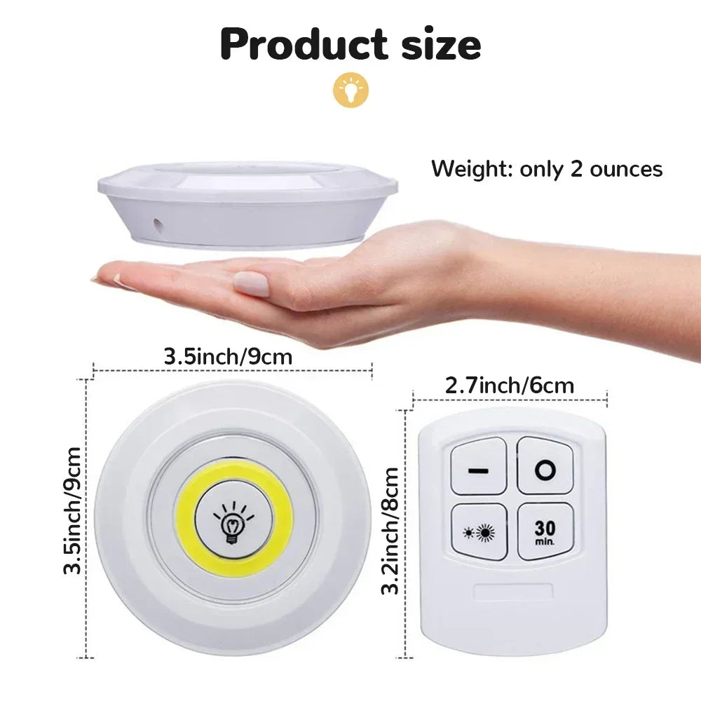 3W Super Bright Cob Under Cabinet Light LED Wireless Remote Control Dimmable