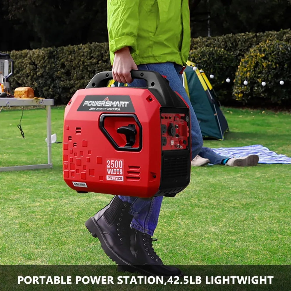 2500-Watt Gas Powered Portable Inverter Generator, Super Quiet for Camping, Tailgating, Home Emergency Use,