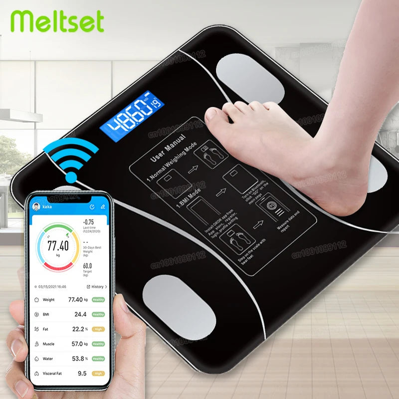 Smart Body Fat Scale Wireless Digital Bathroom Scale Bluetooth Electronic