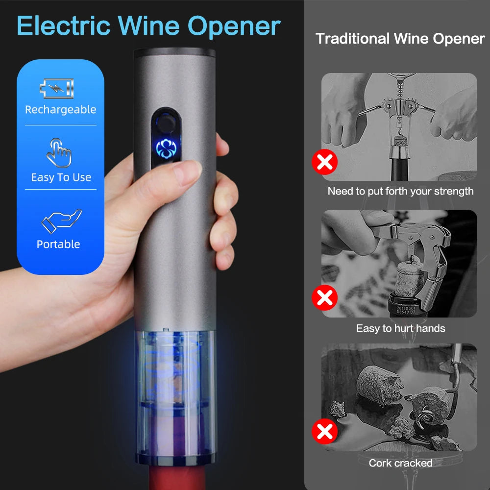 Electric Wine Bottle Opener Automatic Wine Opener Rechargeable Corkscrew