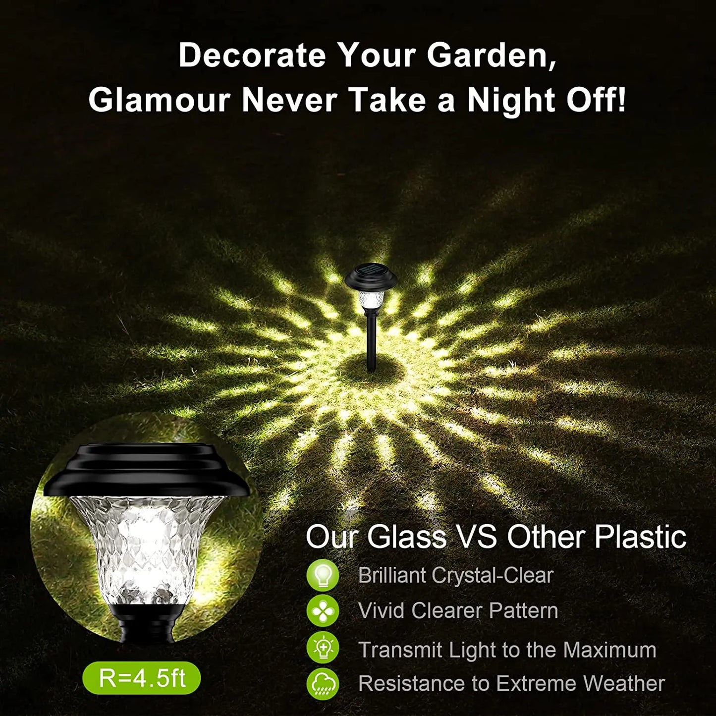 Solar Pathway Lights Outdoor Waterproof Bright LED Landscape Lamp
