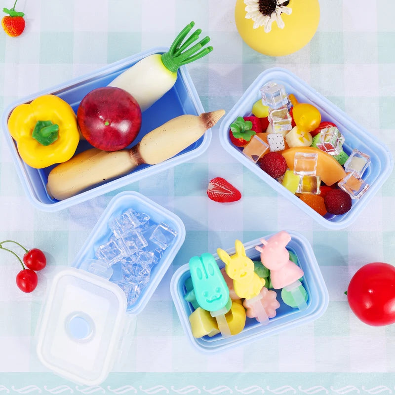 Silicone Folding Lunch Box Food Storage Container Kitchen Tool 1pc