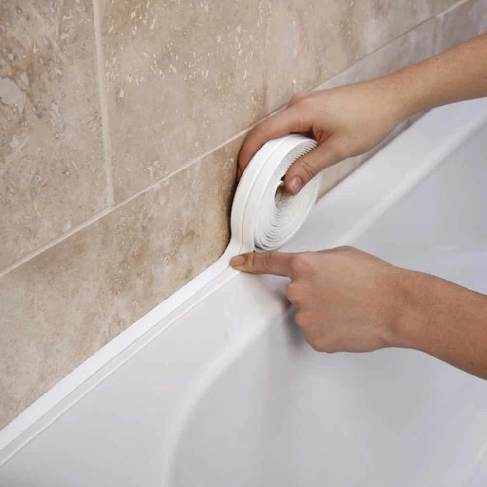 Shower Bath Sealing Tape Strips PVC Self Adhesive Waterproof Wall Sticker