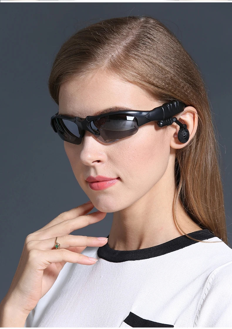 Earphone Wireless Headset with Mic Polarized Glasses Sunglasses for Driving Cycling Sports Noise Reduction Headphones