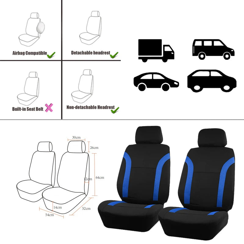 AUTO PLUS Sports Universal Polyester Car Seat Cover Set Fit Most