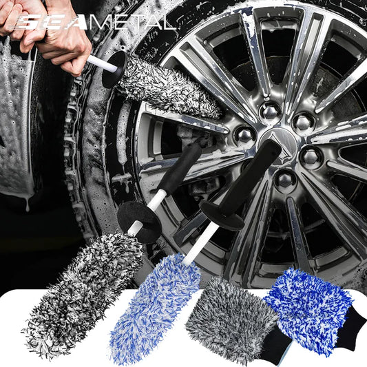 SEAMETAL Car Wash Microfiber Wheels Brush Non-Slip Ultra Soft