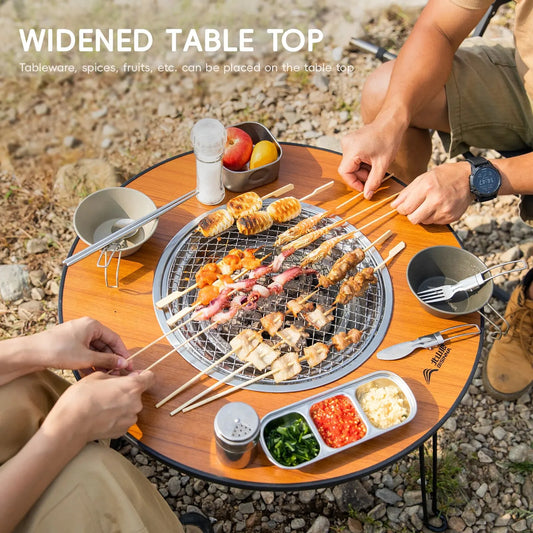 BISINNA Folding Barbecue Round Table Stove Portable Camping BBQ
