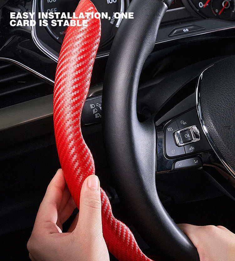 Universal Non-Slip Carbon Fiber Car Steering Cover
