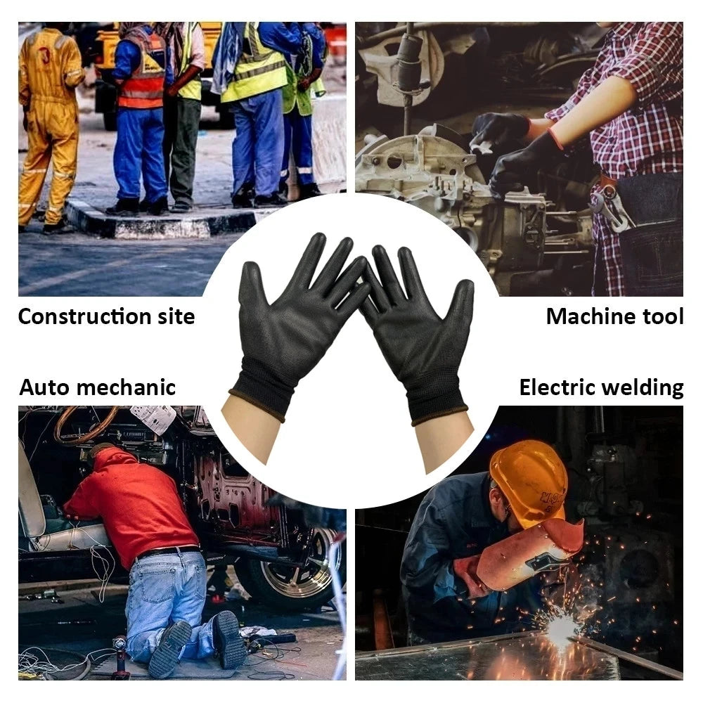 10/20 Pair Logo Free Polyurethane Gloves Safety Work Gloves