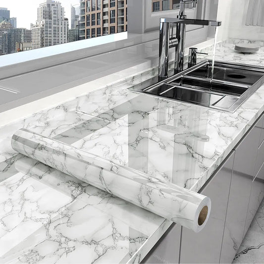 Marble Kitchen Oil-Proof Self-Adhesive Countertop Cabinet Sticker