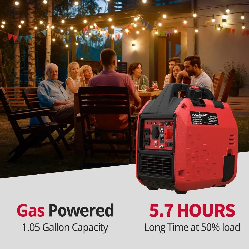 2500-Watt Gas Powered Portable Inverter Generator, Super Quiet for Camping, Tailgating, Home Emergency Use,