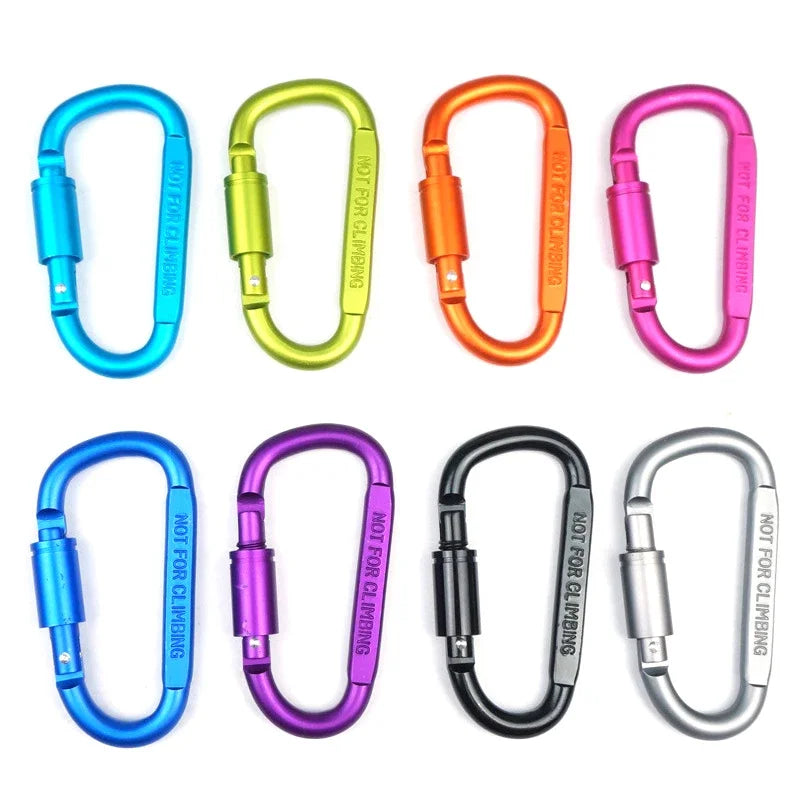 1PCS Aluminium Alloy Colorful Carabiners Safety Buckles Outdoor Sports Keychain