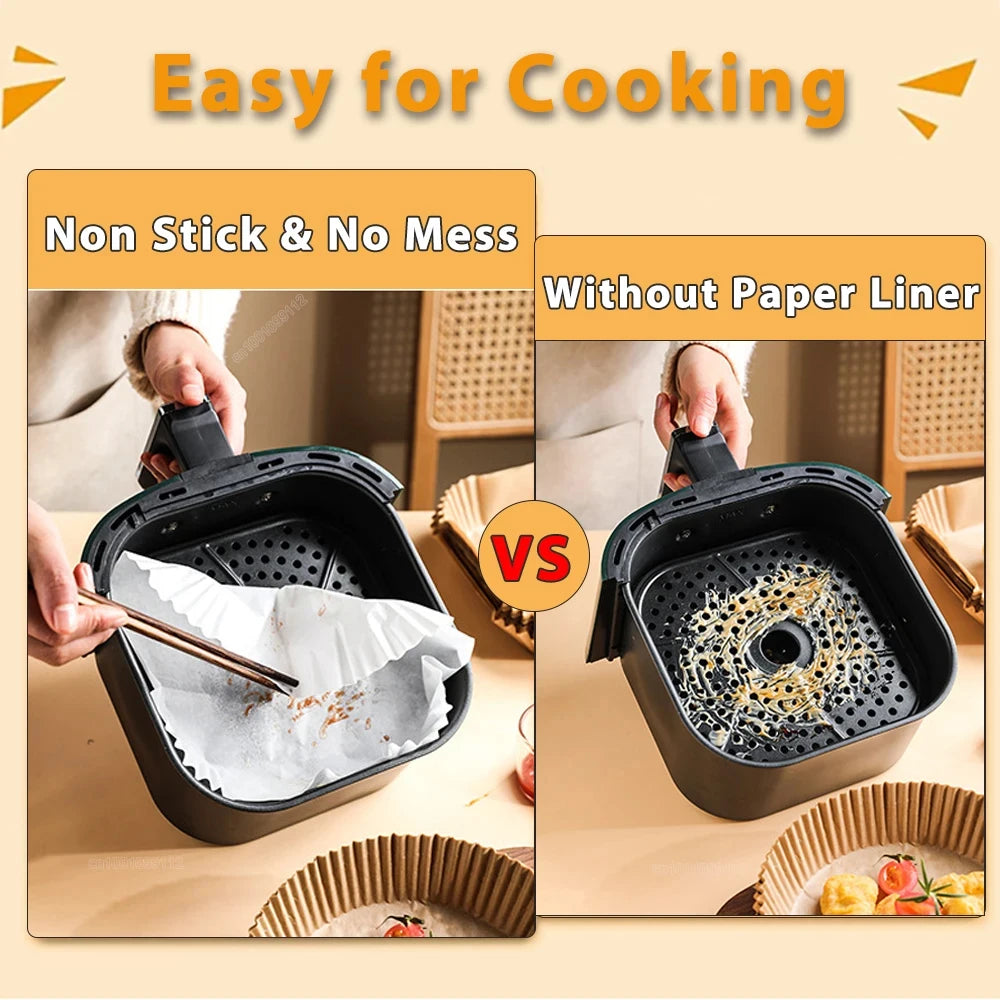 50/100Pcs Air Fryer Disposable Paper Non-Stick Airfryer Baking Papers