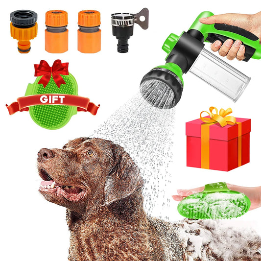 Dog Shower Gun 8 Mode Dog Bath Brush Foam Sprayer Garden Shower Bathroom Showers Cleaner Tool For Pet Dogs Accessories Supplies