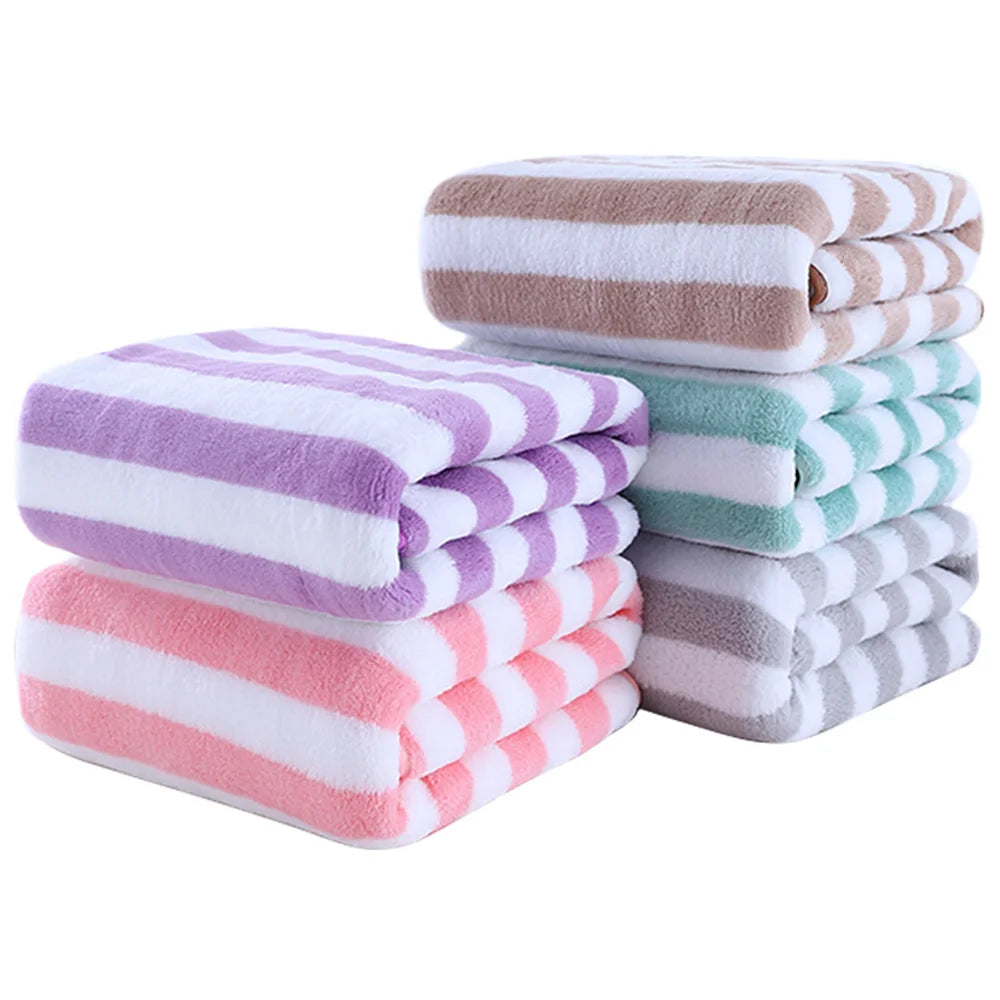 Simple Stripes Absorbent Quick Drying Bath Towel Sets