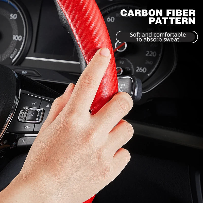 Universal Non-Slip Carbon Fiber Car Steering Cover