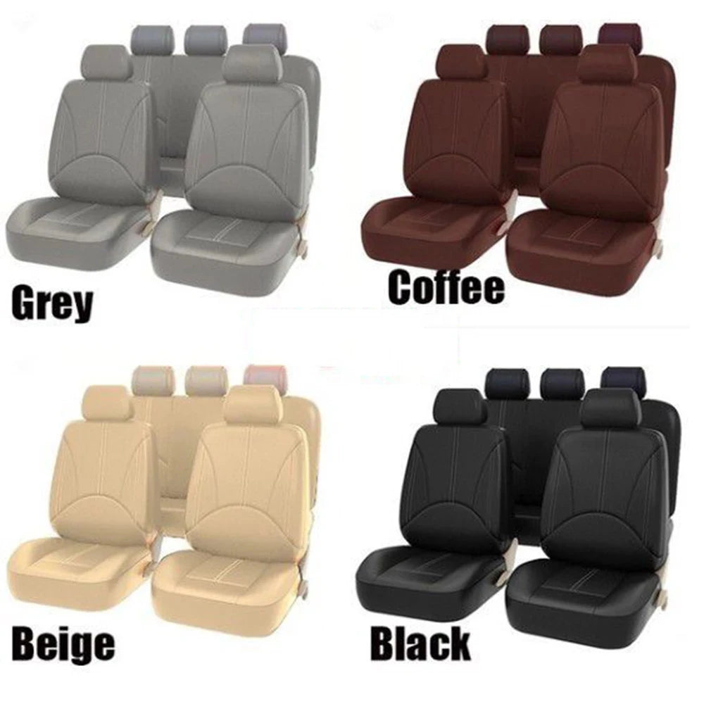 Universal Front/ Rear/ Full Set Cover  PU Leather Car Seat Cover Set