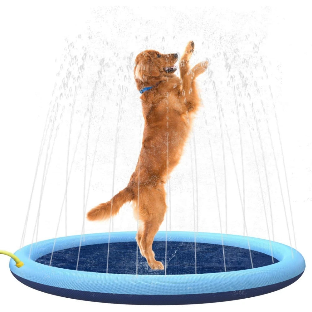 Splash Sprinkler Pad for Dogs Kids Non-Slip Thicken Dog Pool with Sprinkler