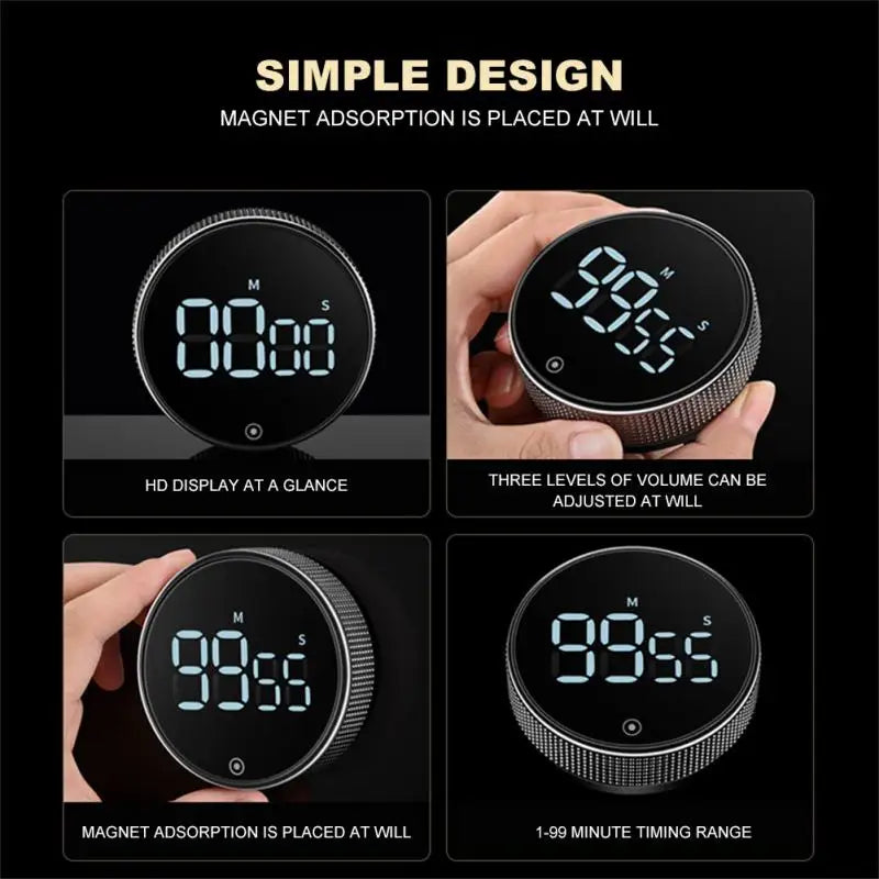 LED Digital Kitchen Timer Stopwatch Magnetic Electronic Cooking Countdown Clock LED Kitchen Gadget