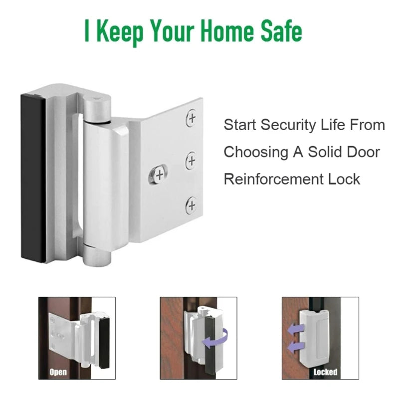Sturdy Home Security Door Lock Childproof Metal Door Reinforcement Lock