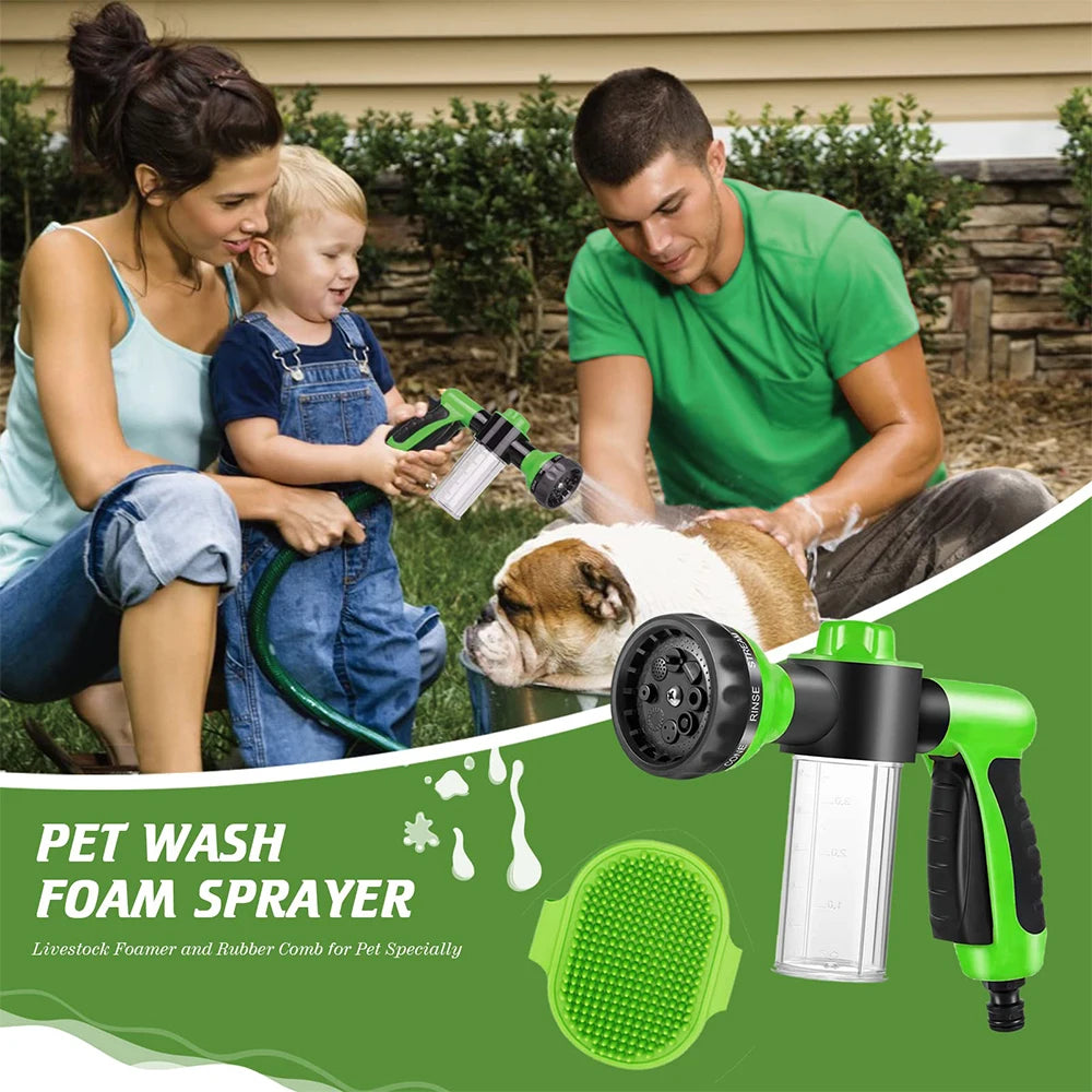 Dog Shower Gun 8 Mode Dog Bath Brush Foam Sprayer Garden Shower Bathroom Showers Cleaner Tool For Pet Dogs Accessories Supplies